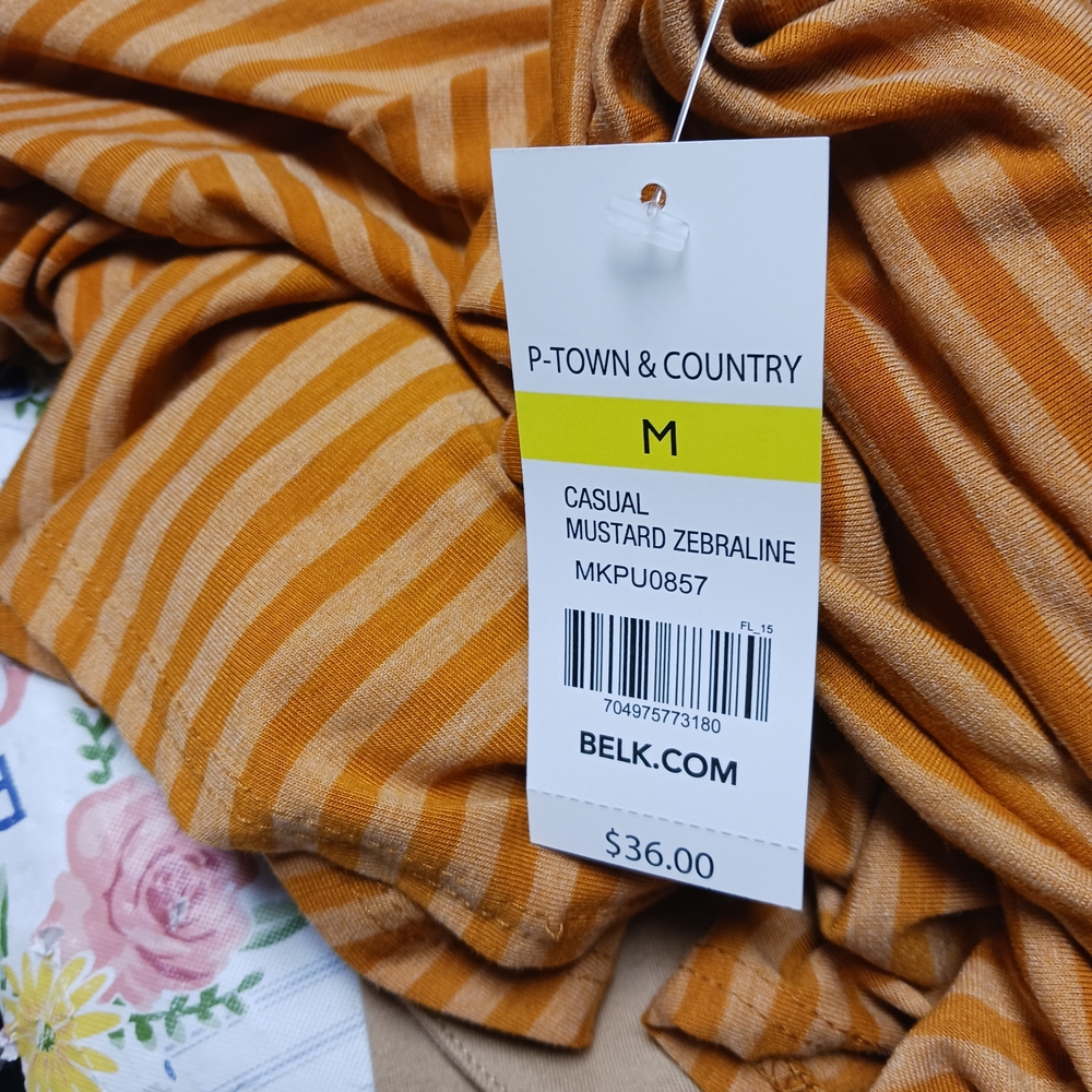 Kim Rogers Mustard Striped Long Sleeve Top